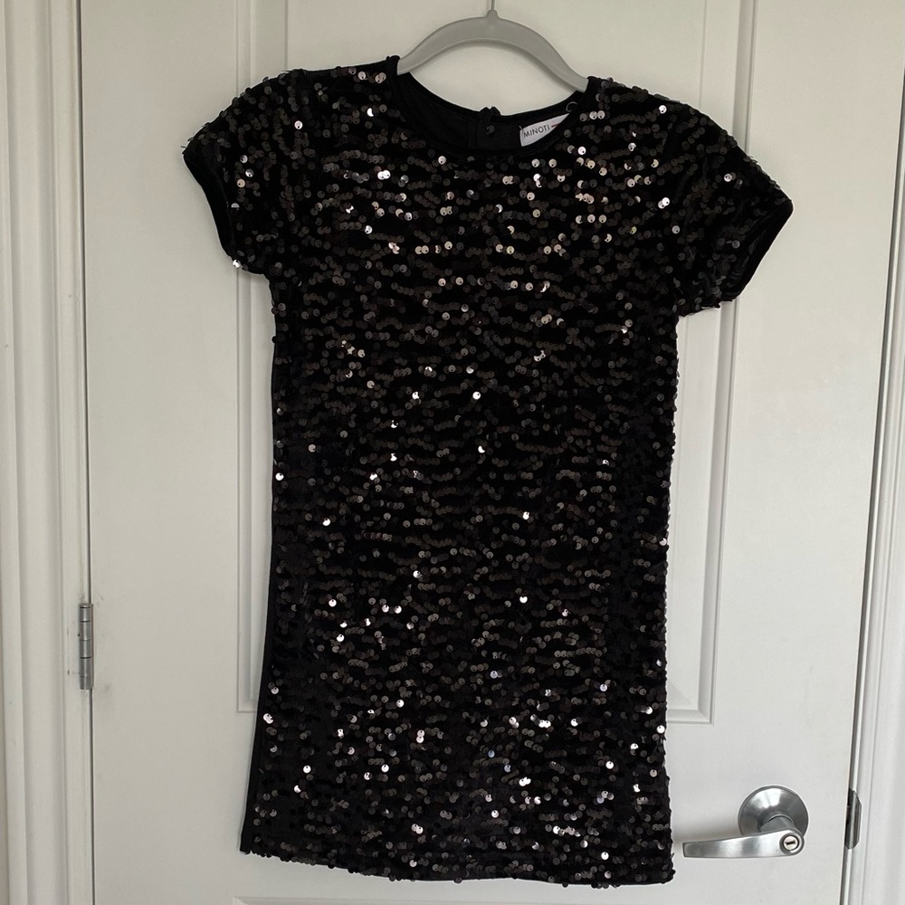 Elegant Black Sequin Kids Formal Dress
